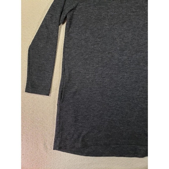 Leith Sweater Womens Large Long Sleeve Turtleneck Polyester Blend Gray Long Knit - Picture 2 of 14